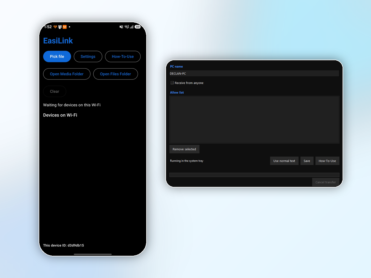 EasiLink mobile and PC app preview